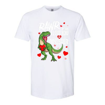 Rawr Means I Love You In Dinosaur T Rex Lover Valentine Funny Gift Softstyle CVC T-Shirt