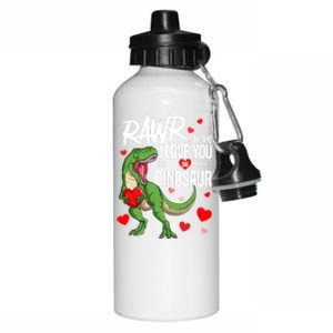 Rawr Means I Love You In Dinosaur T Rex Lover Valentine Funny Gift Aluminum Water Bottle