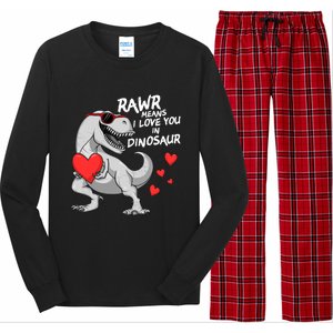 Rawr Means I Love You In Dinosaur Tgreat Giftrex Valentines Day Gift Long Sleeve Pajama Set