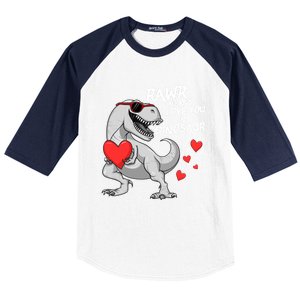 Rawr Means I Love You In Dinosaur Tgreat Giftrex Valentines Day Gift Baseball Sleeve Shirt