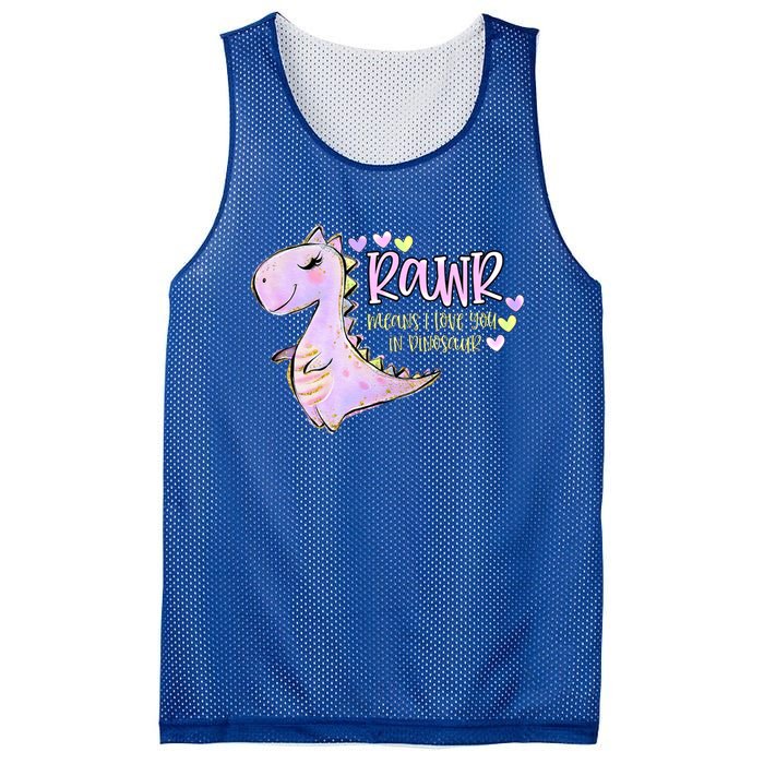 Rawr Means I Love You In Dinosaur Trex Valentines Day Cute Gift Mesh Reversible Basketball Jersey Tank