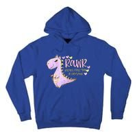 Rawr Means I Love You In Dinosaur Trex Valentines Day Cute Gift Tall Hoodie