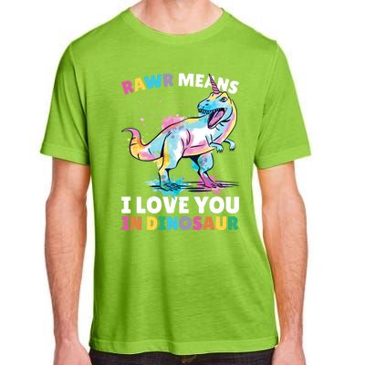 Rawr Means I Love You In Dinosaur Unicorn With Dinosaur Cool Gift Adult ChromaSoft Performance T-Shirt