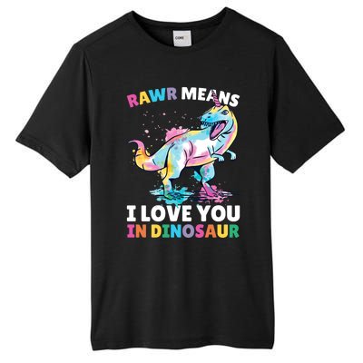 Rawr Means I Love You In Dinosaur Unicorn With Dinosaur Cool Gift Tall Fusion ChromaSoft Performance T-Shirt