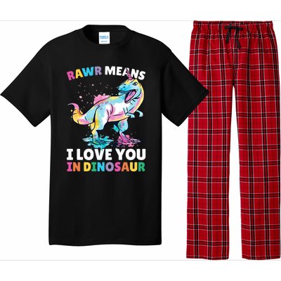 Rawr Means I Love You In Dinosaur Unicorn With Dinosaur Cool Gift Pajama Set