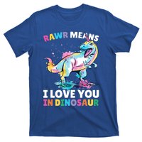 Rawr Means I Love You In Dinosaur Unicorn With Dinosaur Cool Gift T-Shirt