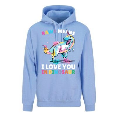 Rawr Means I Love You In Dinosaur Unicorn With Dinosaur Cool Gift Unisex Surf Hoodie