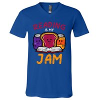 Reading My Jam Read Reading Book Librarian V-Neck T-Shirt