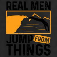 Real Men Jump From Things Tombstoning Cliff Diver Jumping 7 Panel Mesh Trucker Snapback Hat
