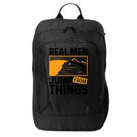 Real Men Jump From Things Tombstoning Cliff Diver Jumping City Backpack