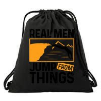 Real Men Jump From Things Tombstoning Cliff Diver Jumping Drawstring Bag