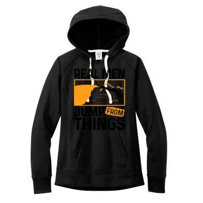 Real Men Jump From Things Tombstoning Cliff Diver Jumping Women's Fleece Hoodie