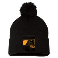 Real Men Jump From Things Tombstoning Cliff Diver Jumping Pom Pom 12in Knit Beanie