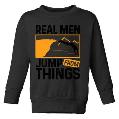 Real Men Jump From Things Tombstoning Cliff Diver Jumping Toddler Sweatshirt