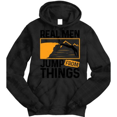Real Men Jump From Things Tombstoning Cliff Diver Jumping Tie Dye Hoodie