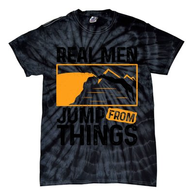 Real Men Jump From Things Tombstoning Cliff Diver Jumping Tie-Dye T-Shirt