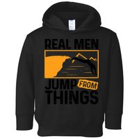 Real Men Jump From Things Tombstoning Cliff Diver Jumping Toddler Hoodie