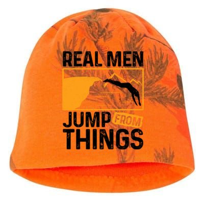 Real Men Jump From Things Tombstoning Cliff Diver Jumping Kati - Camo Knit Beanie