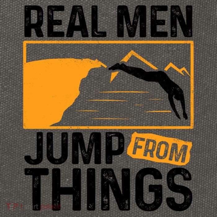 Real Men Jump From Things Tombstoning Cliff Diver Jumping Cotton Canvas Backpack