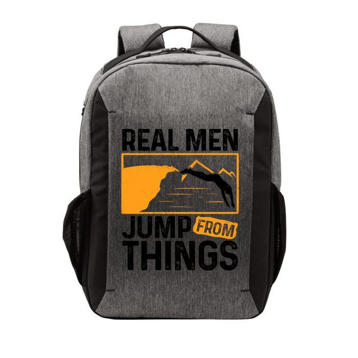 Real Men Jump From Things Tombstoning Cliff Diver Jumping Vector Backpack