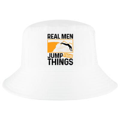 Real Men Jump From Things Tombstoning Cliff Diver Jumping Cool Comfort Performance Bucket Hat