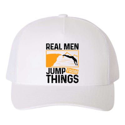 Real Men Jump From Things Tombstoning Cliff Diver Jumping Yupoong Adult 5-Panel Trucker Hat