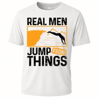 Real Men Jump From Things Tombstoning Cliff Diver Jumping Performance Shirt
