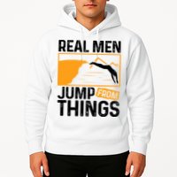 Real Men Jump From Things Tombstoning Cliff Diver Jumping Hoodie