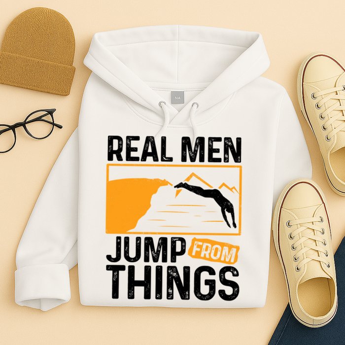 Real Men Jump From Things Tombstoning Cliff Diver Jumping Hoodie