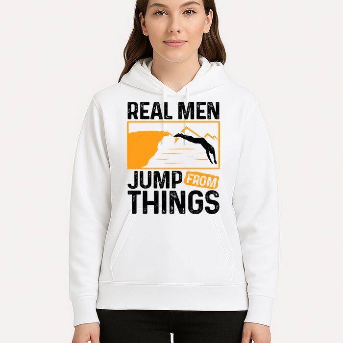 Real Men Jump From Things Tombstoning Cliff Diver Jumping Hoodie