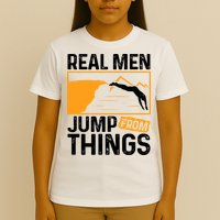Real Men Jump From Things Tombstoning Cliff Diver Jumping T-Shirt