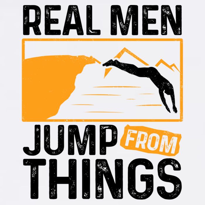 Real Men Jump From Things Tombstoning Cliff Diver Jumping Button