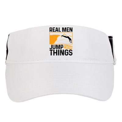 Real Men Jump From Things Tombstoning Cliff Diver Jumping Adult Drive Performance Visor