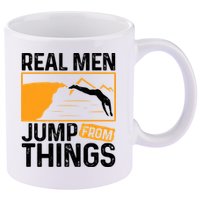 Real Men Jump From Things Tombstoning Cliff Diver Jumping 11oz C Handle Ceramic Mug