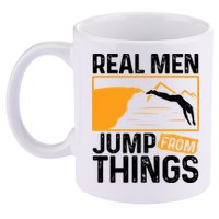 Real Men Jump From Things Tombstoning Cliff Diver Jumping 11oz C Handle Ceramic Mug