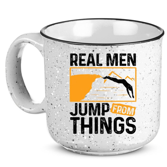 Real Men Jump From Things Tombstoning Cliff Diver Jumping 15oz Campfire Ceramic Mug