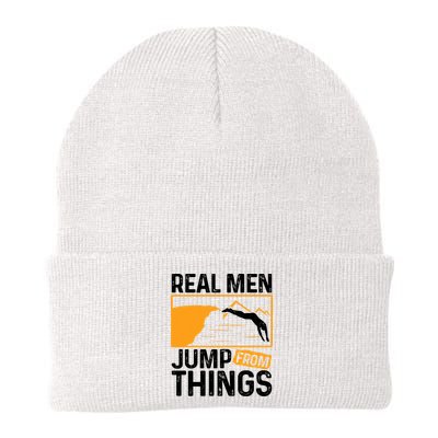 Real Men Jump From Things Tombstoning Cliff Diver Jumping Beanie