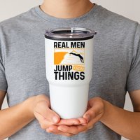 Real Men Jump From Things Tombstoning Cliff Diver Jumping Tumbler