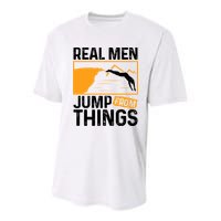 Real Men Jump From Things Tombstoning Cliff Diver Jumping Youth Performance Sprint T-Shirt