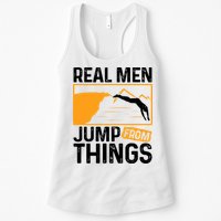 Real Men Jump From Things Tombstoning Cliff Diver Jumping Womens Tank Top
