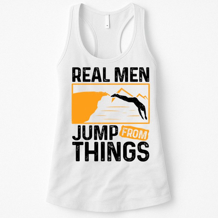 Real Men Jump From Things Tombstoning Cliff Diver Jumping Womens Tank Top