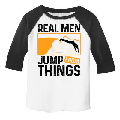 Real Men Jump From Things Tombstoning Cliff Diver Jumping Toddler Fine Jersey T-Shirt