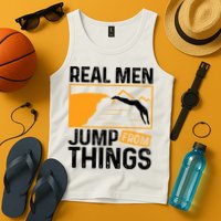 Real Men Jump From Things Tombstoning Cliff Diver Jumping Tank Top