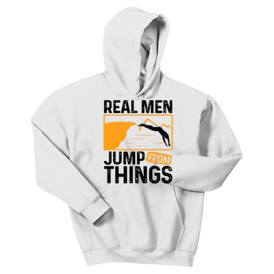 Real Men Jump From Things Tombstoning Cliff Diver Jumping Kids Hoodie