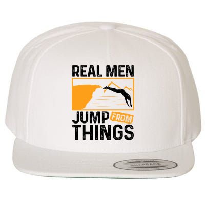 Real Men Jump From Things Tombstoning Cliff Diver Jumping Wool Snapback Cap