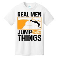 Real Men Jump From Things Tombstoning Cliff Diver Jumping Kids T-Shirt