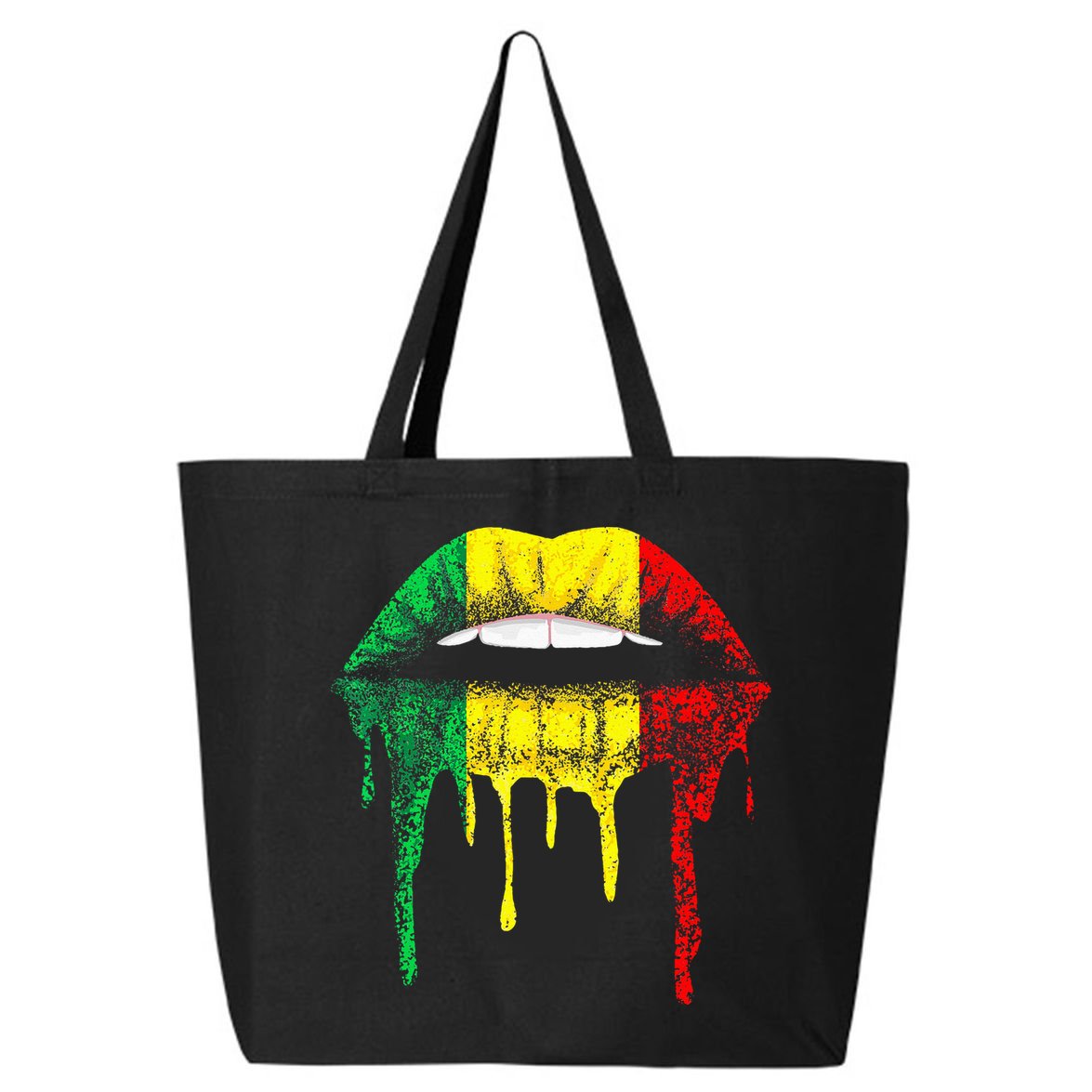 Reggae Music Jamaica Kissing Lips Flag Rastafari Rasta 25L Jumbo Tote