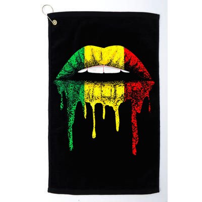 Reggae Music Jamaica Kissing Lips Flag Rastafari Rasta Golf Towel