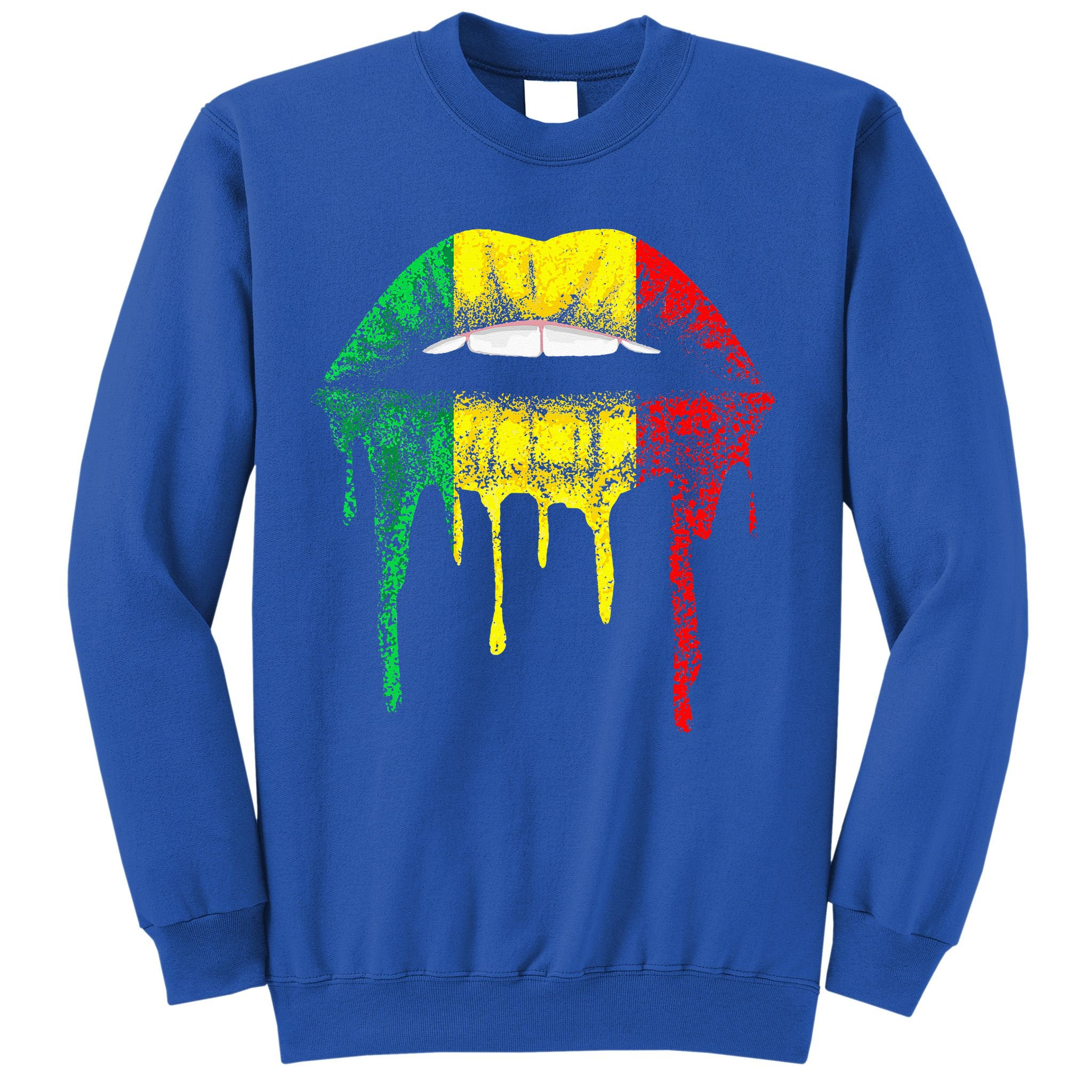 Reggae Music Jamaica Kissing Lips Flag Rastafari Rasta Sweatshirt