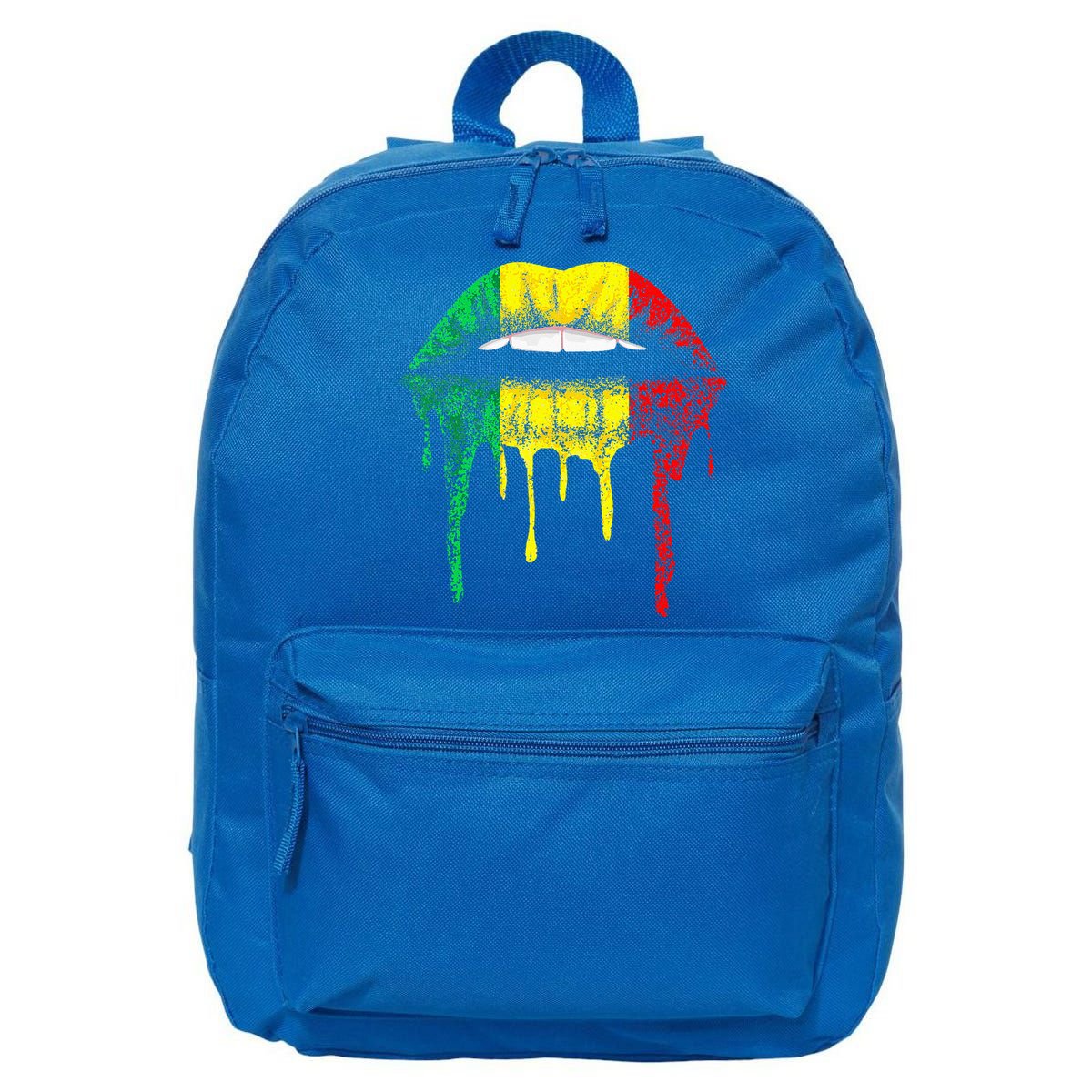 Reggae Music Jamaica Kissing Lips Flag Rastafari Rasta 16 in Basic Backpack